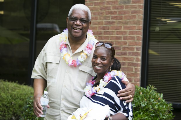 promenade smiling couple